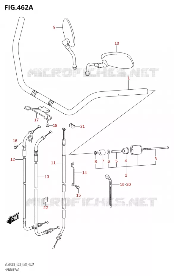 HANDLEBAR Suzuki MOTO 800 BOULEVARD 2018  VL800 2018 L8 (E28)