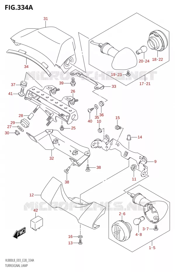 INDICATORS (VL800:L8:E03) Suzuki MOTO 800 BOULEVARD 2018  VL800 2018 L8 (E28)