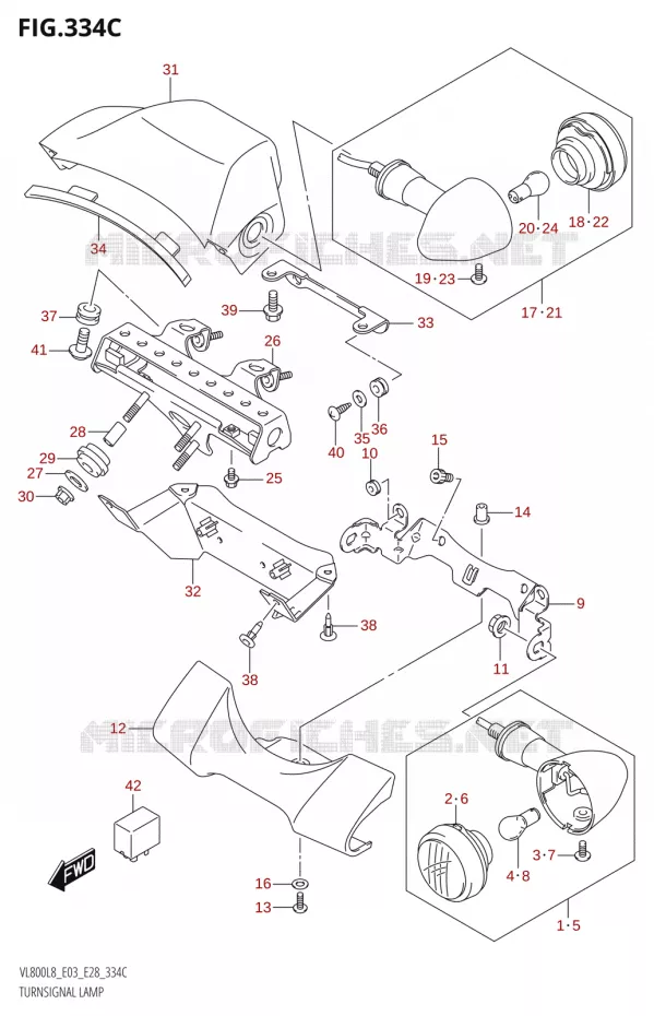 INDICATORS (VL800:L8:E33) Suzuki MOTO 800 BOULEVARD 2018  VL800 2018 L8 (E28)