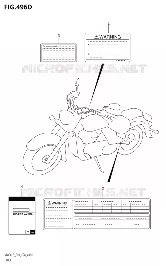 LABEL (VL800T:L8:E03) Suzuki MOTO 800 BOULEVARD 2018  VL800 2018 L8 (E28)