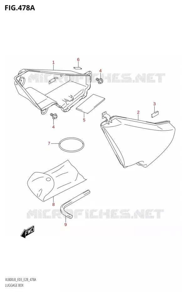 LUGGAGE BOX Suzuki MOTO 800 BOULEVARD 2018  VL800 2018 L8 (E28)