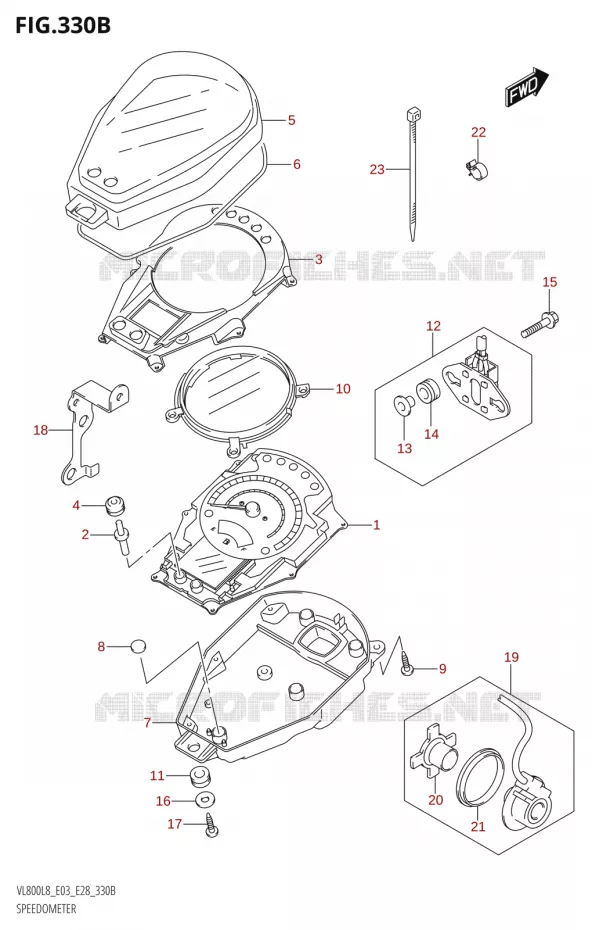 SPEEDOMETER (VL800:L8:E28) Suzuki MOTO 800 BOULEVARD 2018  VL800 2018 L8 (E28)