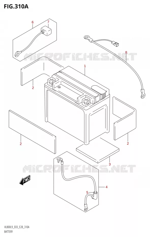 BATTERY Suzuki MOTO 800 BOULEVARD 2019  VL800 2019 L9 (E28)