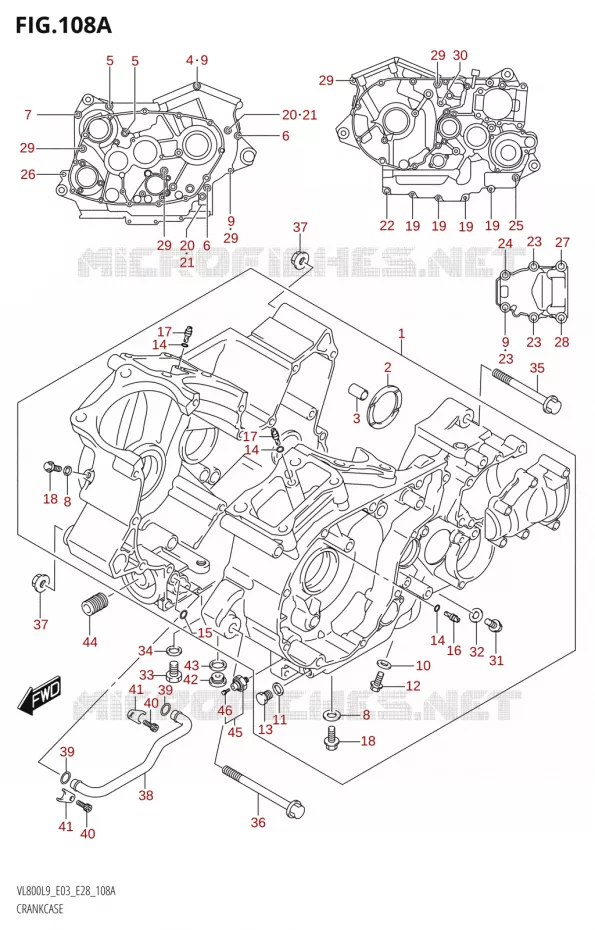 CRANKCASE Suzuki MOTO 800 BOULEVARD 2019  VL800 2019 L9 (E28)