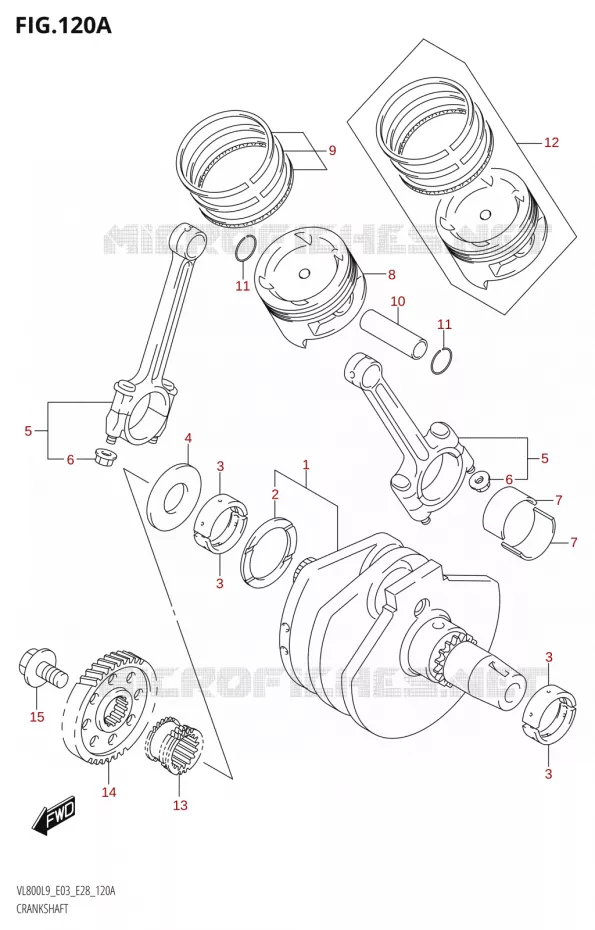 CRANKSHAFT Suzuki MOTO 800 BOULEVARD 2019  VL800 2019 L9 (E28)