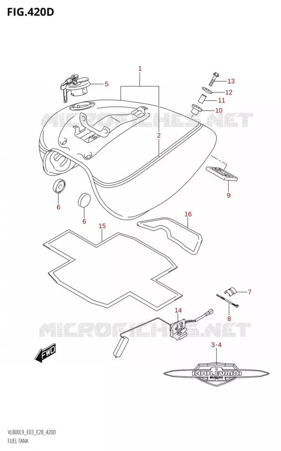 FUEL TANK (VL800T:L9:E03) Suzuki MOTO 800 BOULEVARD 2019  VL800 2019 L9 (E28)