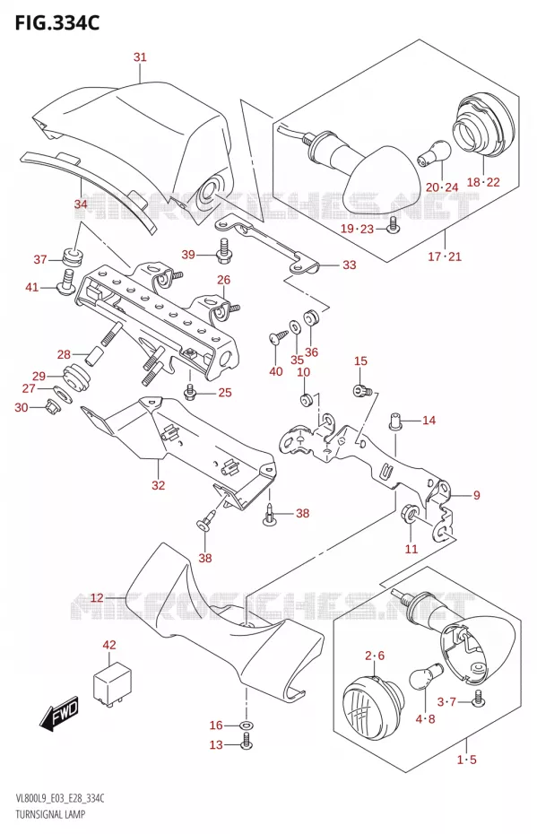 INDICATORS (VL800:L9:E33) Suzuki MOTO 800 BOULEVARD 2019  VL800 2019 L9 (E28)
