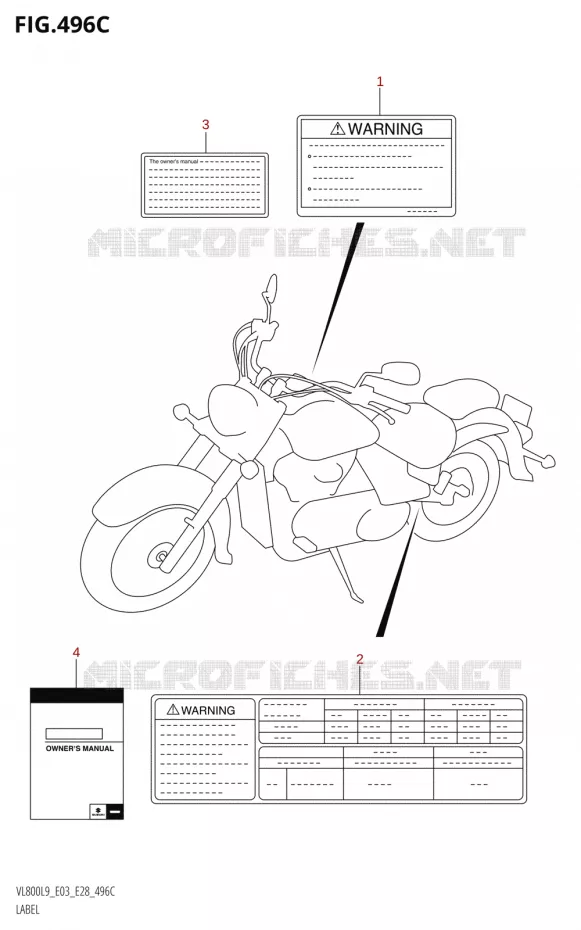 LABEL (VL800:L9:E33) Suzuki MOTO 800 BOULEVARD 2019  VL800 2019 L9 (E28)