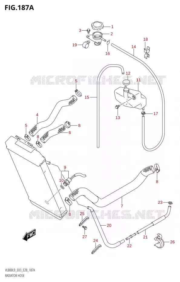 RADIATOR HOSE - EXPANSION TANK Suzuki MOTO 800 BOULEVARD 2019  VL800 2019 L9 (E28)