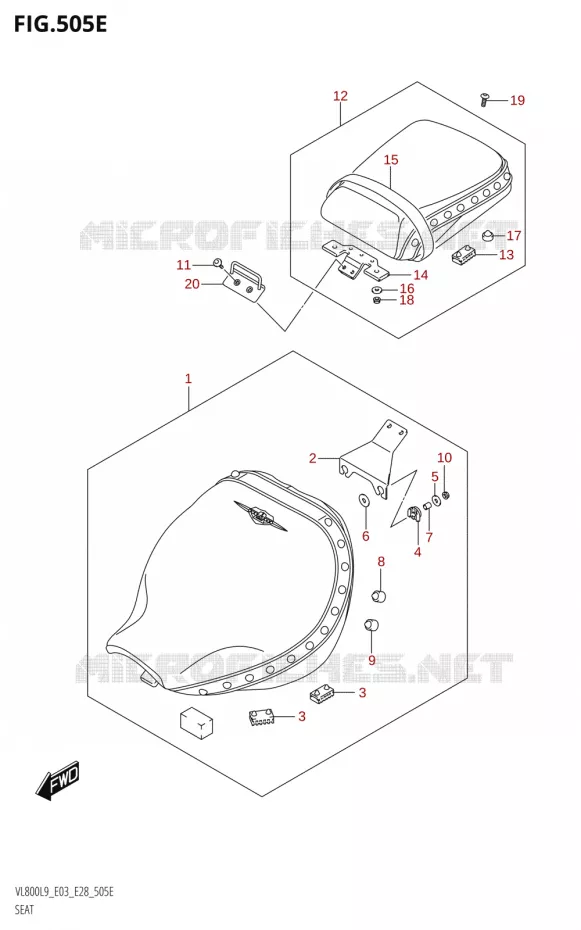 SEAT (VL800T:L9:E28) Suzuki MOTO 800 BOULEVARD 2019  VL800 2019 L9 (E28)
