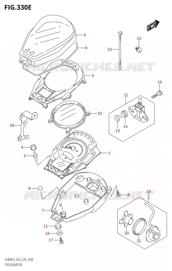 SPEEDOMETER (VL800T:L9:E28) Suzuki MOTO 800 BOULEVARD 2019  VL800 2019 L9 (E28)