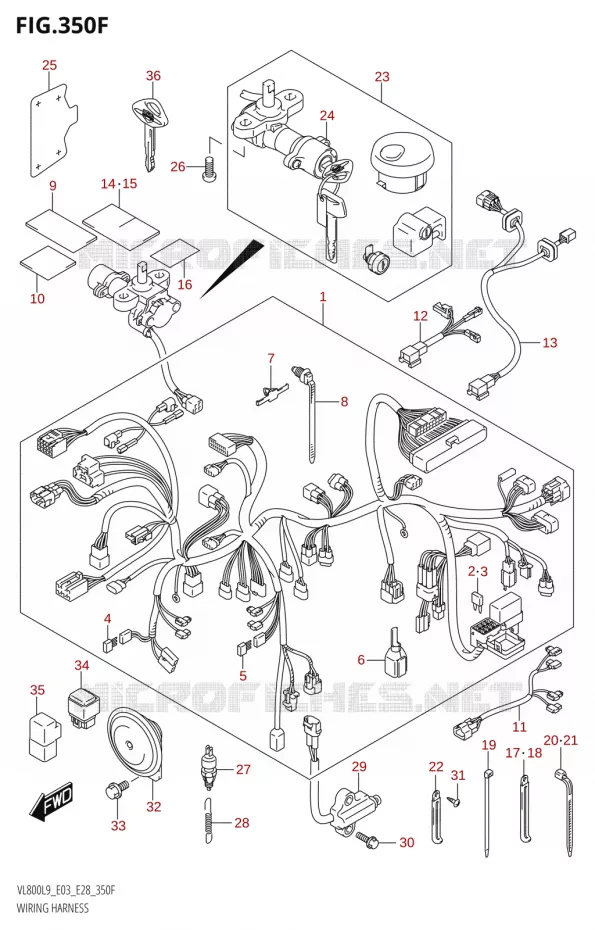 WIRING HARNESS (VL800T:L9:E33) Suzuki MOTO 800 BOULEVARD 2019  VL800 2019 L9 (E28)