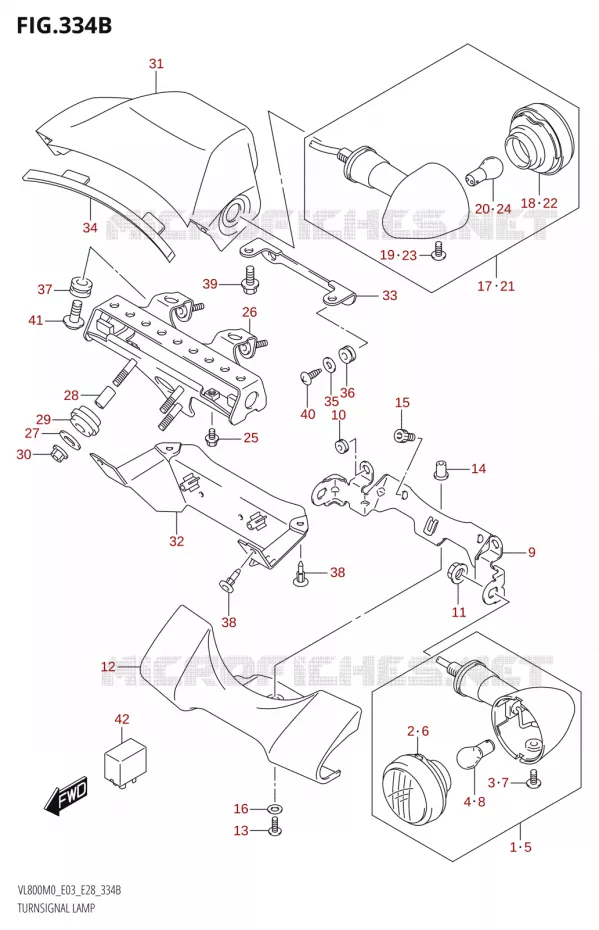 INDICATORS (E03,E33) Suzuki MOTO 800 BOULEVARD 2020  VL800 2020 M0 (E28)