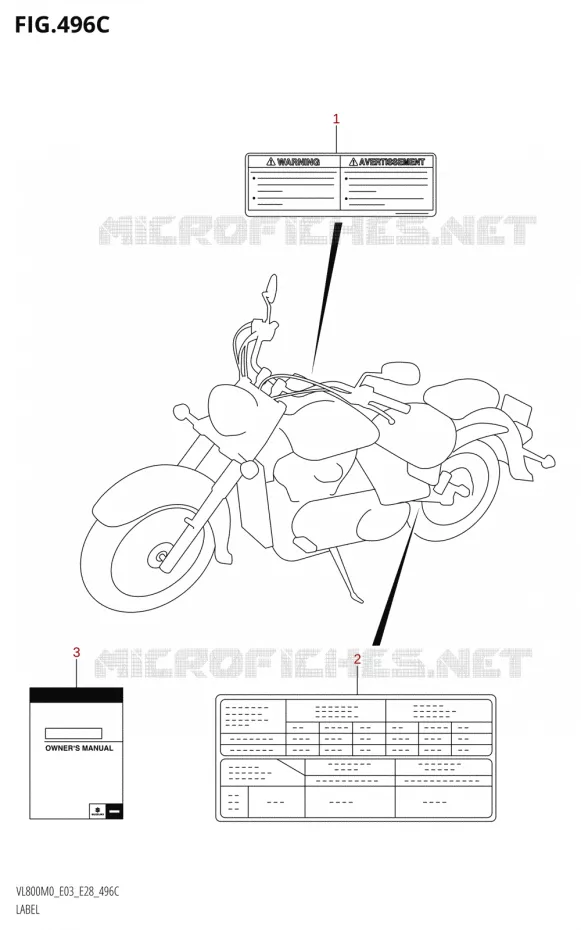 LABEL (VL800T:E28) Suzuki MOTO 800 BOULEVARD 2020  VL800 2020 M0 (E28)