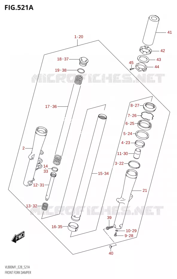 FRONT FORK Suzuki MOTO 800 BOULEVARD 2021  VL800 2021 M1 (E28)