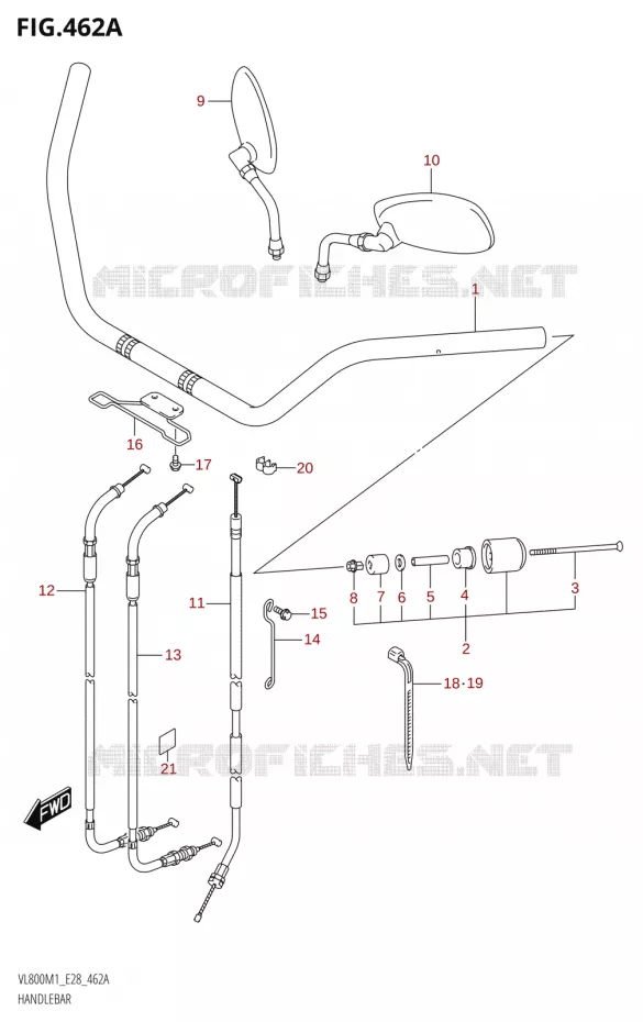 HANDLEBAR Suzuki MOTO 800 BOULEVARD 2021  VL800 2021 M1 (E28)