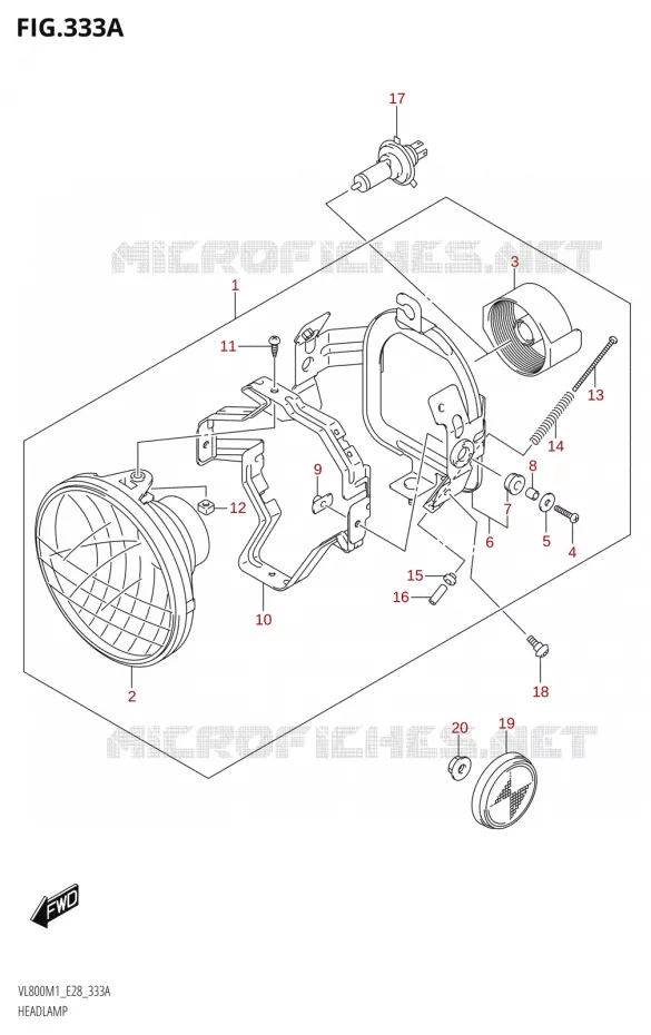 HEADLIGHT Suzuki MOTO 800 BOULEVARD 2021  VL800 2021 M1 (E28)