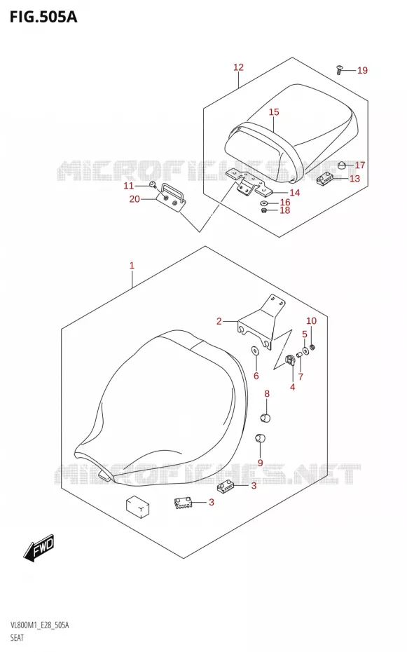 SEAT (VL800) Suzuki MOTO 800 BOULEVARD 2021  VL800 2021 M1 (E28)