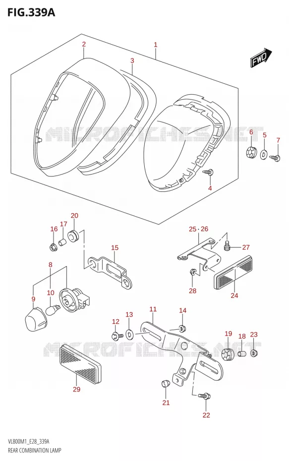 TAIL LIGHT Suzuki MOTO 800 BOULEVARD 2021  VL800 2021 M1 (E28)