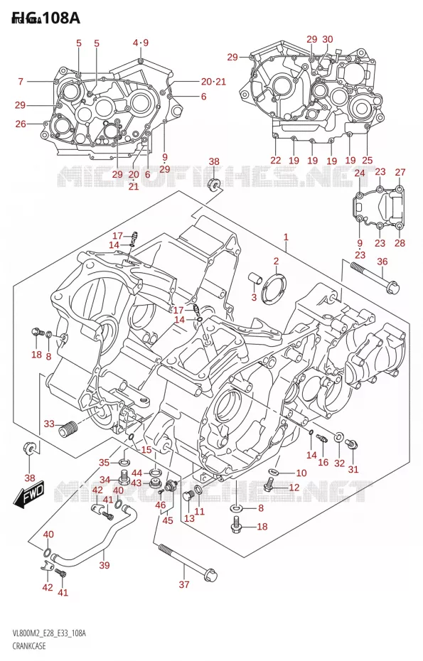 CRANKCASE Suzuki MOTO 800 BOULEVARD 2022  VL800 2022 M2 (E28)