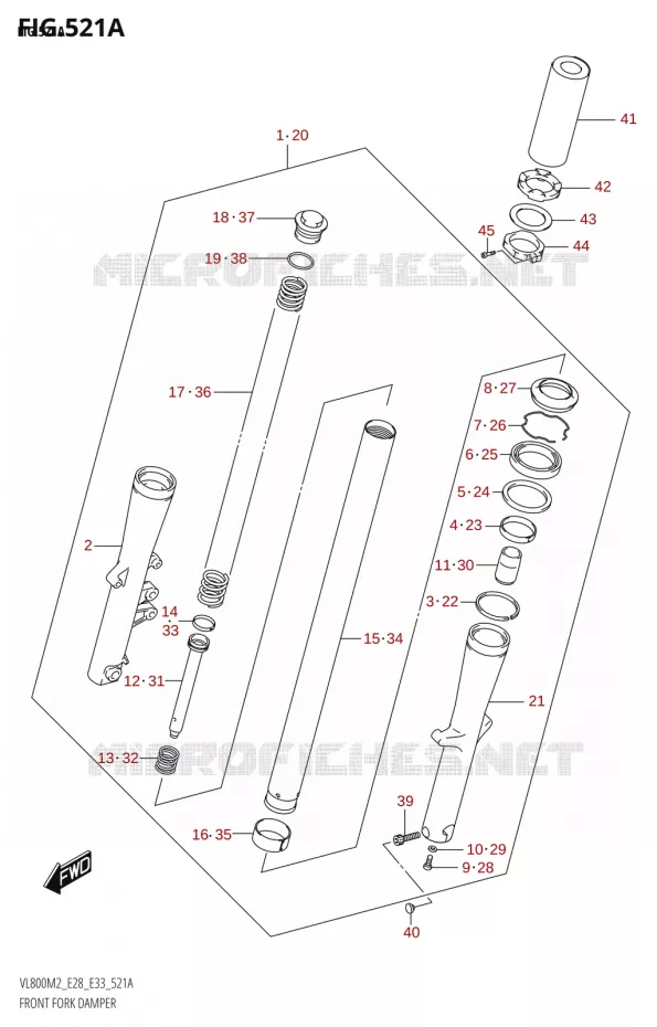 FRONT FORK Suzuki MOTO 800 BOULEVARD 2022  VL800 2022 M2 (E28)