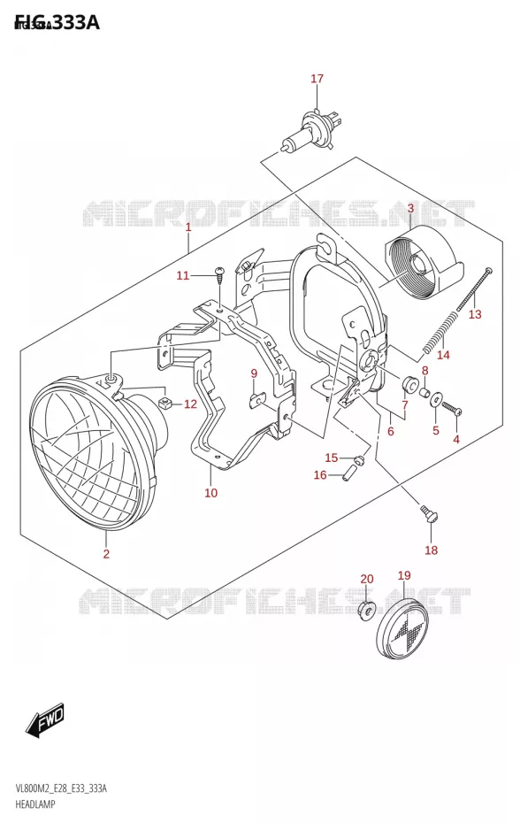 HEADLIGHT Suzuki MOTO 800 BOULEVARD 2022  VL800 2022 M2 (E28)