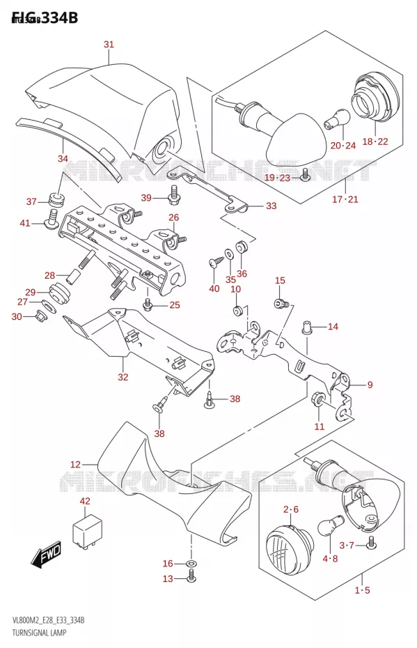 INDICATORS (E33) Suzuki MOTO 800 BOULEVARD 2022  VL800 2022 M2 (E28)