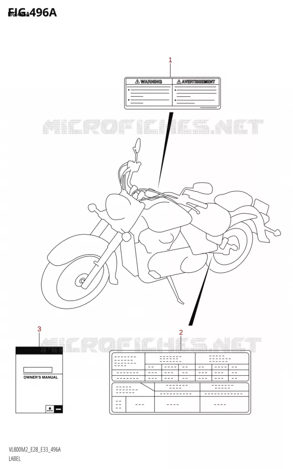 LABEL (VL800:E28) Suzuki MOTO 800 BOULEVARD 2022  VL800 2022 M2 (E28)