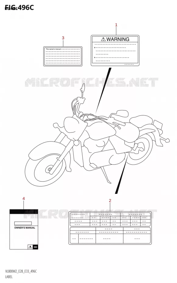 LABEL (VL800:E33) Suzuki MOTO 800 BOULEVARD 2022  VL800 2022 M2 (E28)
