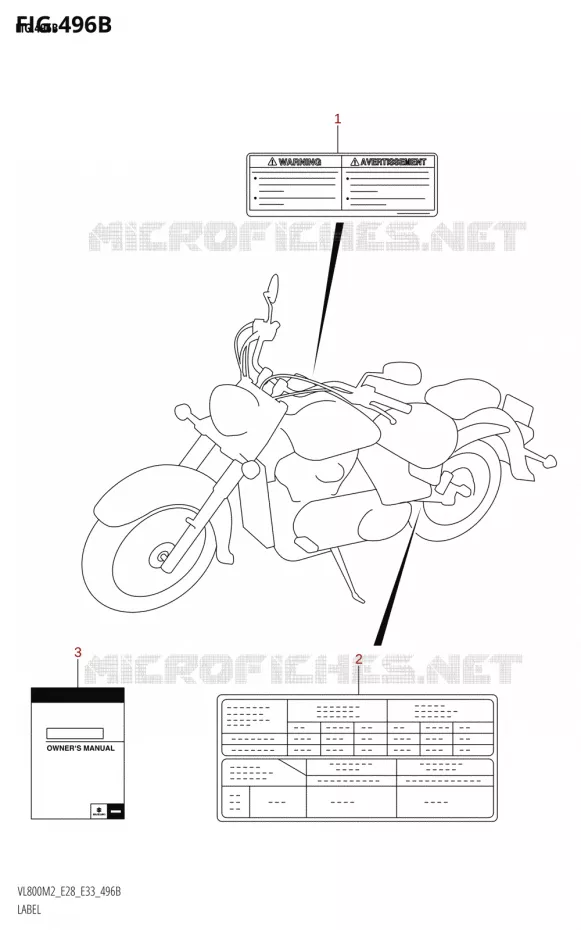 LABEL (VL800T:E28) Suzuki MOTO 800 BOULEVARD 2022  VL800 2022 M2 (E28)