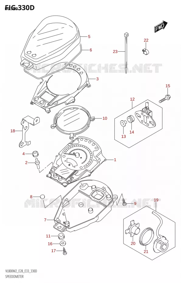 SPEEDOMETER (VL800T:E33) Suzuki MOTO 800 BOULEVARD 2022  VL800 2022 M2 (E28)