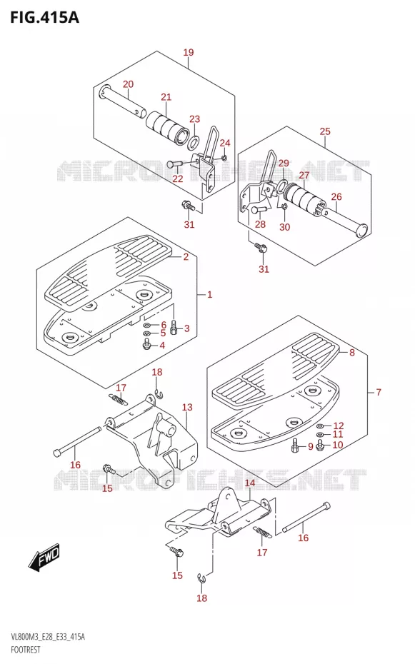 FOOTREST Suzuki MOTO 800 BOULEVARD 2023  VL800 2023 M3 (E28)