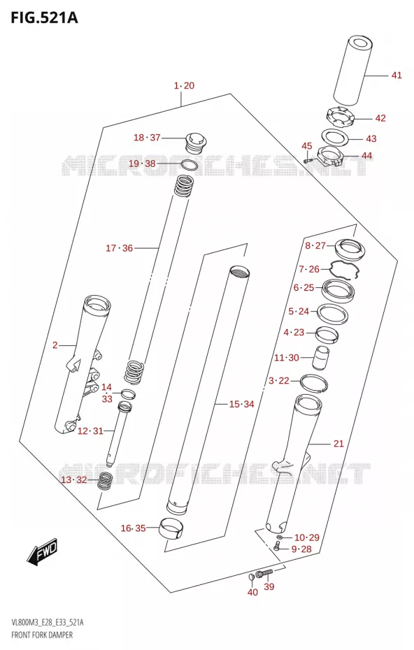 FRONT FORK Suzuki MOTO 800 BOULEVARD 2023  VL800 2023 M3 (E28)