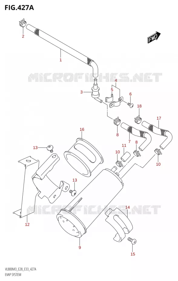 FUEL EVAP SYSTEM Suzuki MOTO 800 BOULEVARD 2023  VL800 2023 M3 (E28)