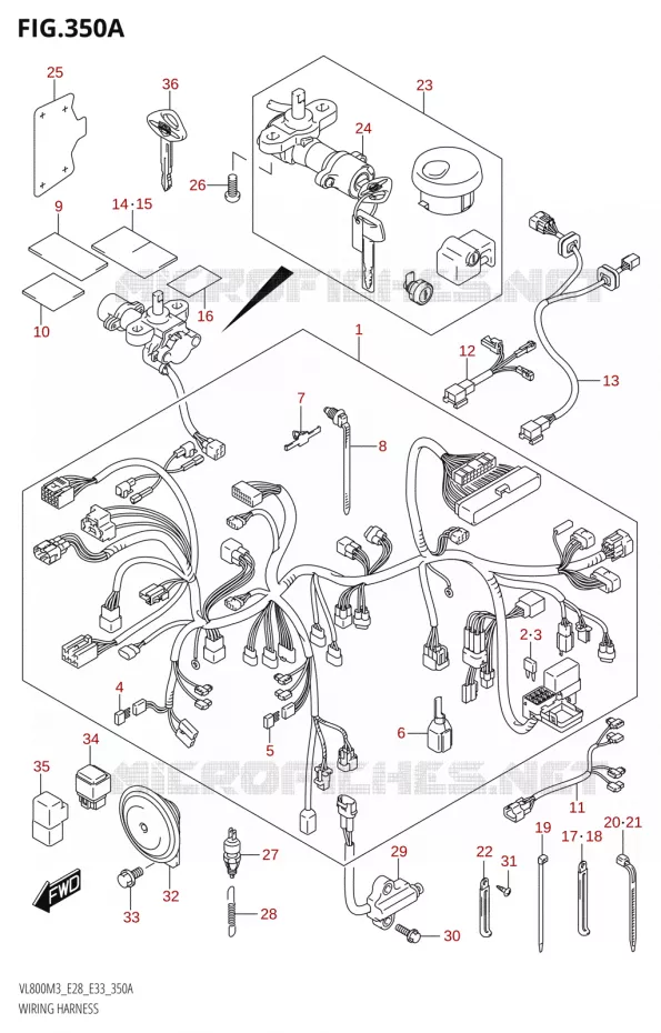 WIRING HARNESS Suzuki MOTO 800 BOULEVARD 2023  VL800 2023 M3 (E28)