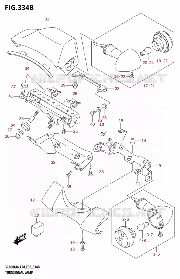 INDICATORS (E28) Suzuki MOTO 800 BOULEVARD 2024  VL800 2024 M4 (E28)