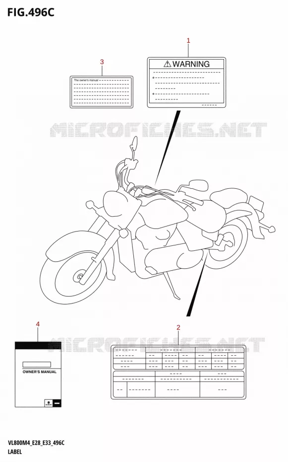 LABEL (VL800:E33) Suzuki MOTO 800 BOULEVARD 2024  VL800 2024 M4 (E28)