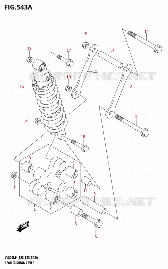 SHOCK ABSORBER LINKAGE Suzuki MOTO 800 BOULEVARD 2024  VL800 2024 M4 (E28)
