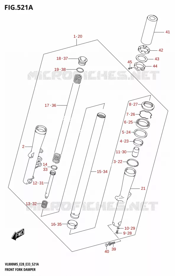 FRONT FORK Suzuki MOTO 800 BOULEVARD 2025  VL800 2025 M5 (E28)