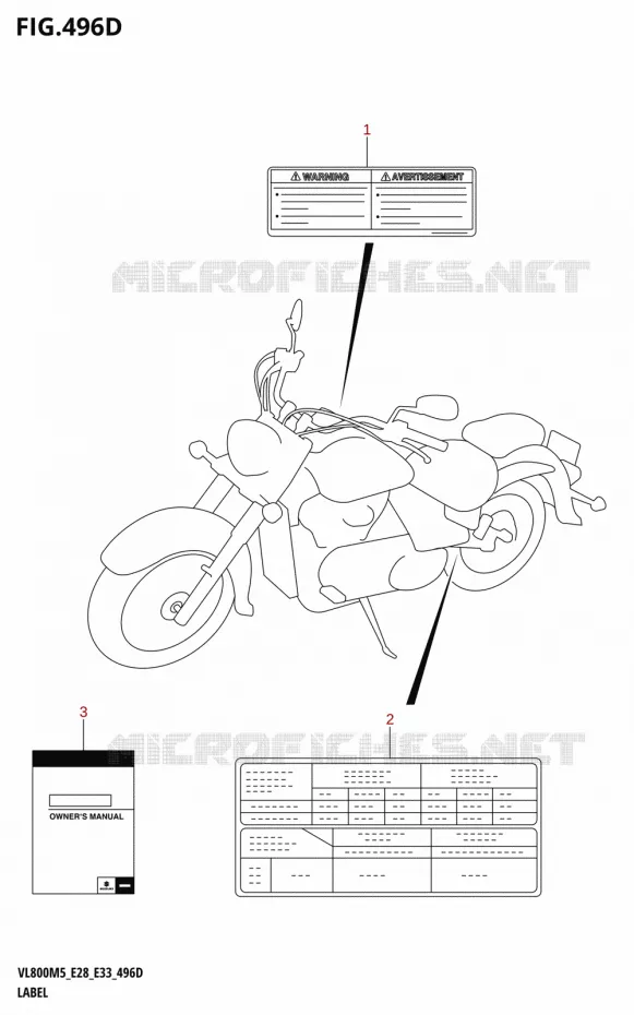 LABEL (VL800:E28) Suzuki MOTO 800 BOULEVARD 2025  VL800 2025 M5 (E28)