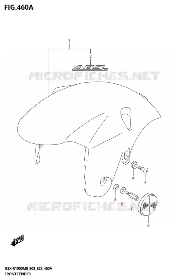 FRONT FENDER (GSX-R1000A) Suzuki MOTO 1000 GSX-R 2025  GSX-R1000A 2025 M5 (E28)