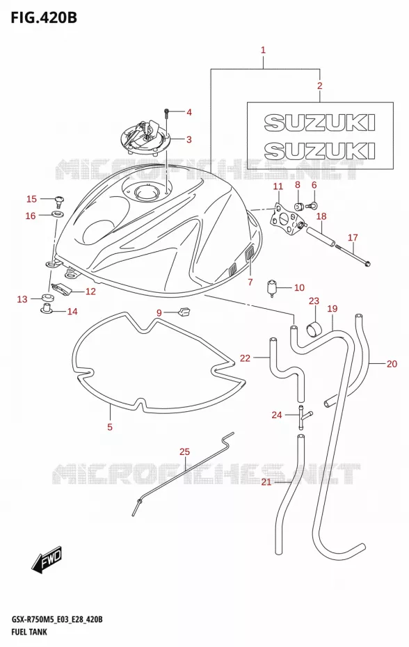 FUEL TANK (GSX-R750Z:(E03,E28)) Suzuki MOTO 750 GSX-R 2025  GSX-R750 2025 M5 (E28)