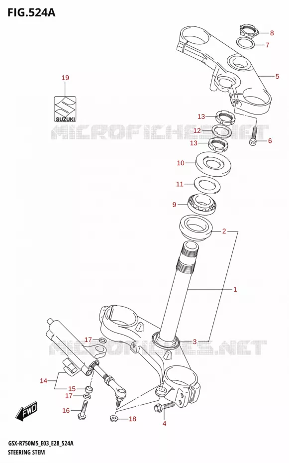 STEERING COLUMN Suzuki MOTO 750 GSX-R 2025  GSX-R750 2025 M5 (E28)