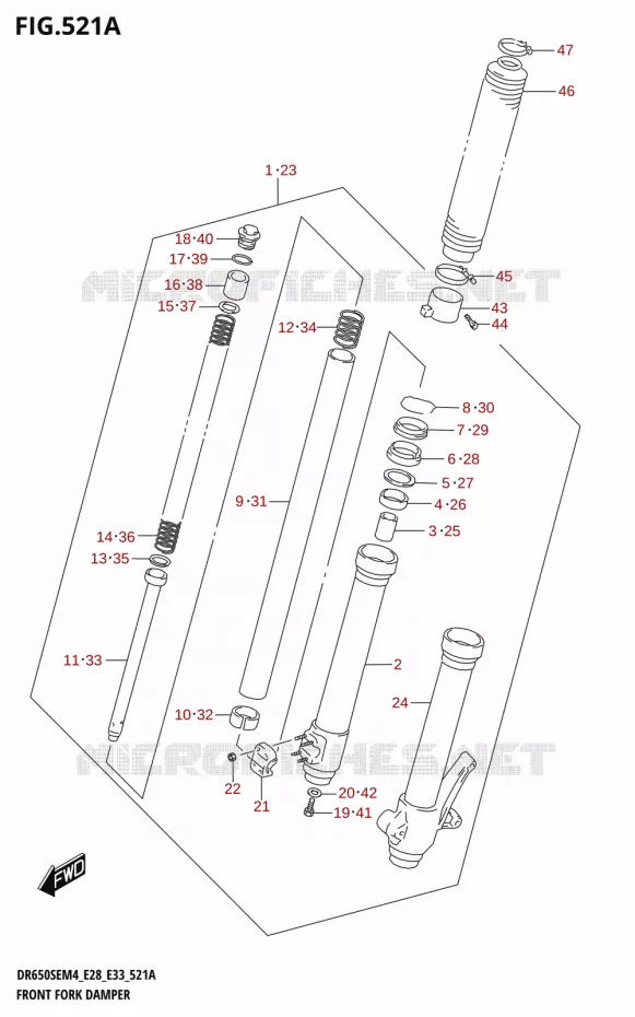 FRONT FORK Suzuki MOTO 650 DR 2024  DR650SE 2024 M4 (E28)