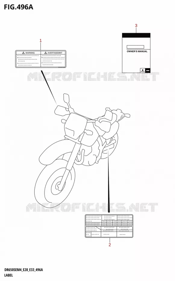 LABEL (E28) Suzuki MOTO 650 DR 2024  DR650SE 2024 M4 (E28)
