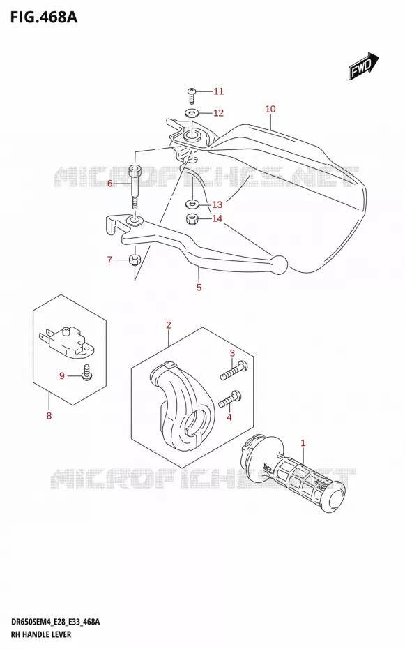 RIGHT LEVER - THROTTLE GRIP Suzuki MOTO 650 DR 2024  DR650SE 2024 M4 (E28)