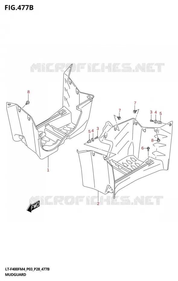 MUDGUARD Suzuki QUAD 400 KINGQUAD 2024  LT-F400F 2024 M4 (P28)