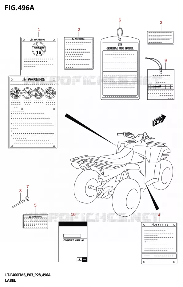 LABEL (P03) Suzuki QUAD 400 KINGQUAD 2025  LT-F400F 2025 M5 (P28)