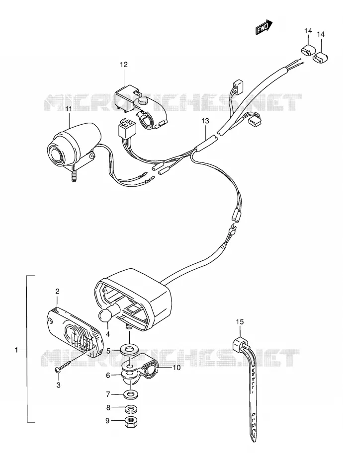 BACKUP LAMP (OPTIONAL) Suzuki QUAD 250 KINGQUAD 1996  LT-F4WDT(E17)