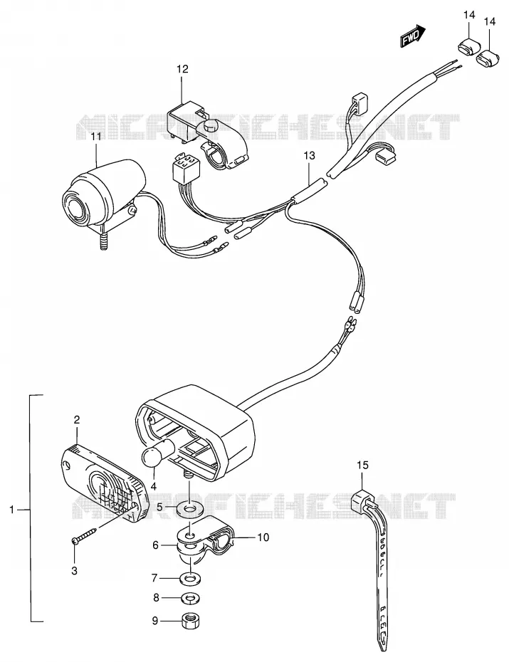 BACKUP LAMP (OPTIONAL) Suzuki QUAD 250 KINGQUAD 1998  LT-F4WDW(E28)